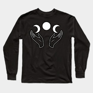 MOON PHASE (dark background) Long Sleeve T-Shirt